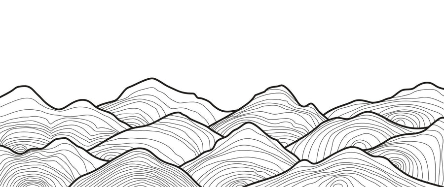 Mountain Wallpaper Mural – Alpine Wall Mural – Line Mountain printable artwork