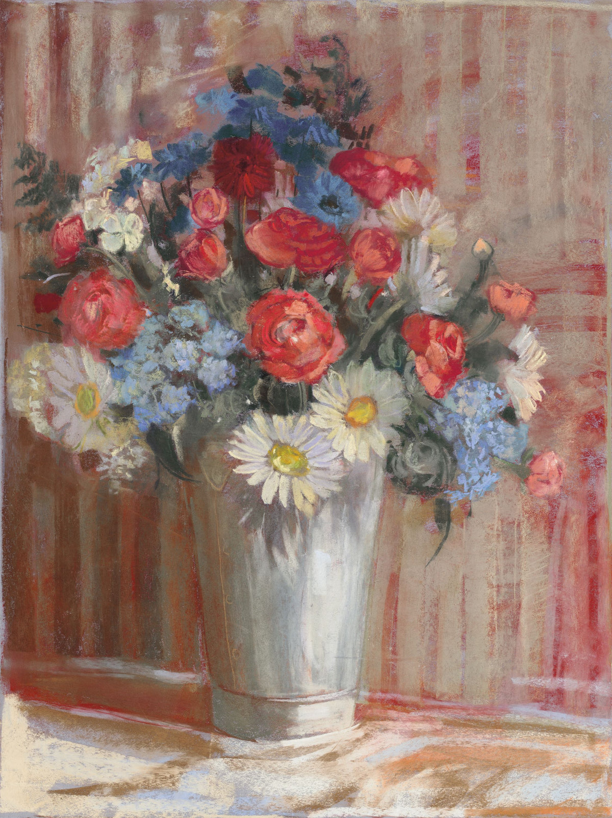 Vase of Flowers Patriotic Mural Wallpaper - pure wallpaper artwork