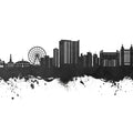 Myrtle Beach South Carolina Skyline Black & White Mural Wallpaper - pure wallpaper artwork