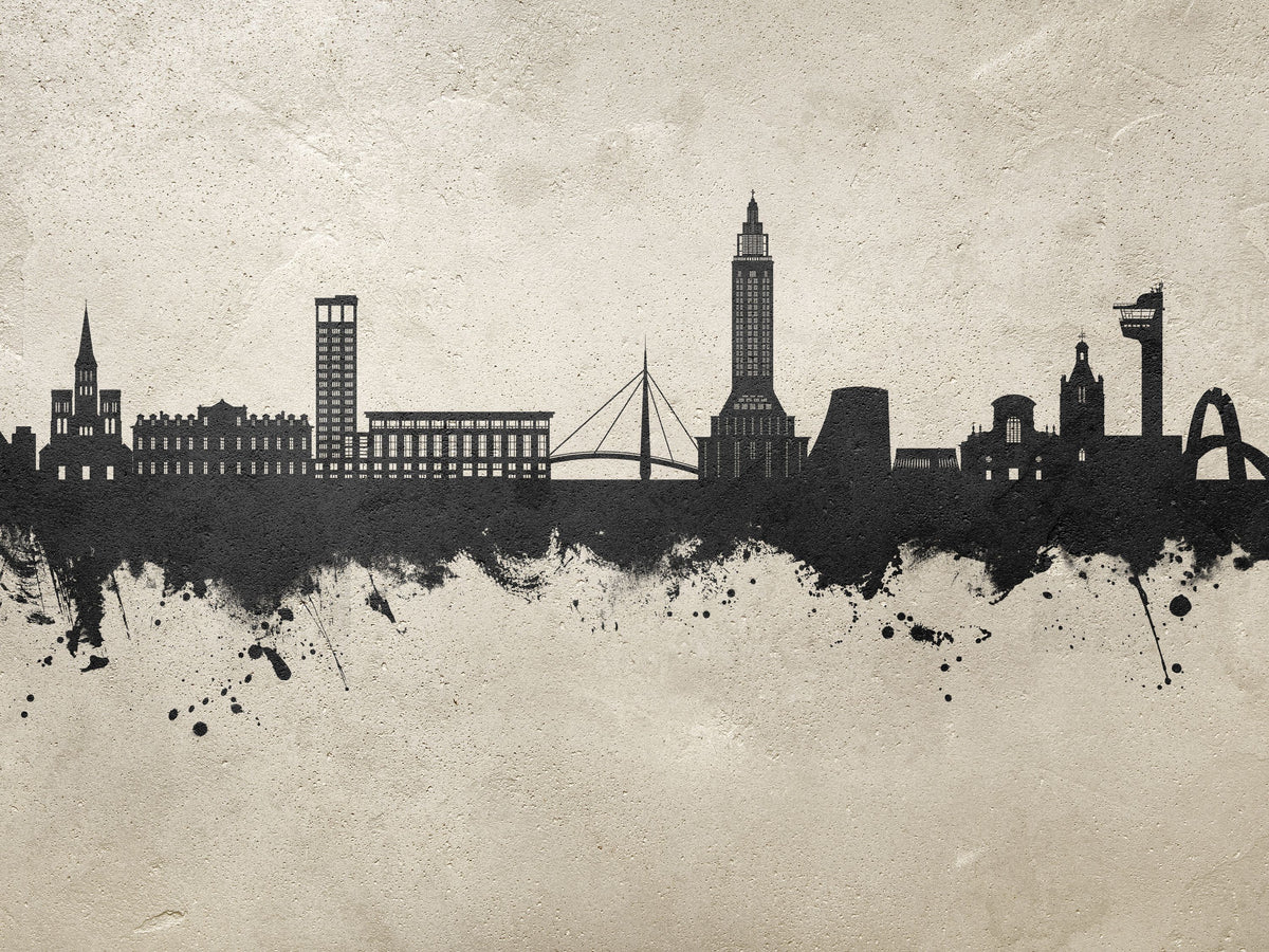 Le Havre France Skyline Concrete Mural Wallpaper - pure wallpaper artwork
