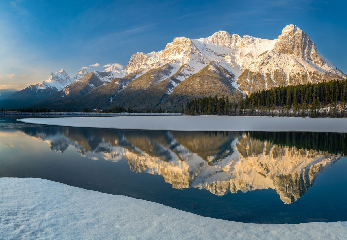Three Sisters Mountain Winter Mural Wallpaper - pure wallpaper artwork