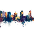 San Jose California Skyline Blue & Bronze Mural Wallpaper - pure wallpaper artwork