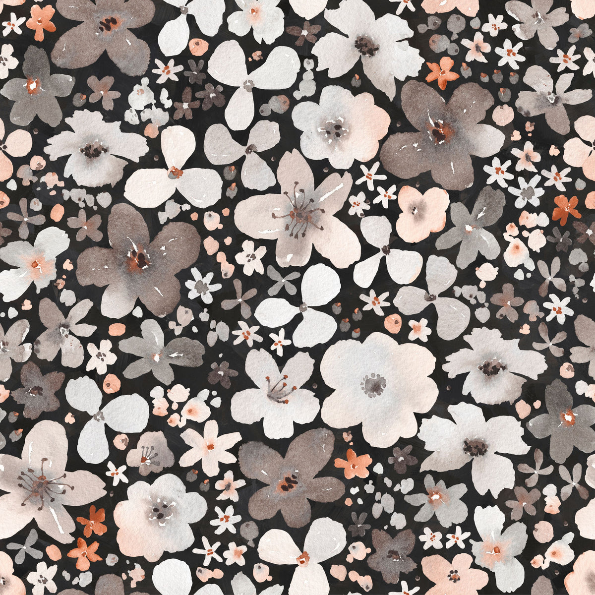Wildflower Meadow, Dark Mural Wallpaper - pure wallpaper artwork