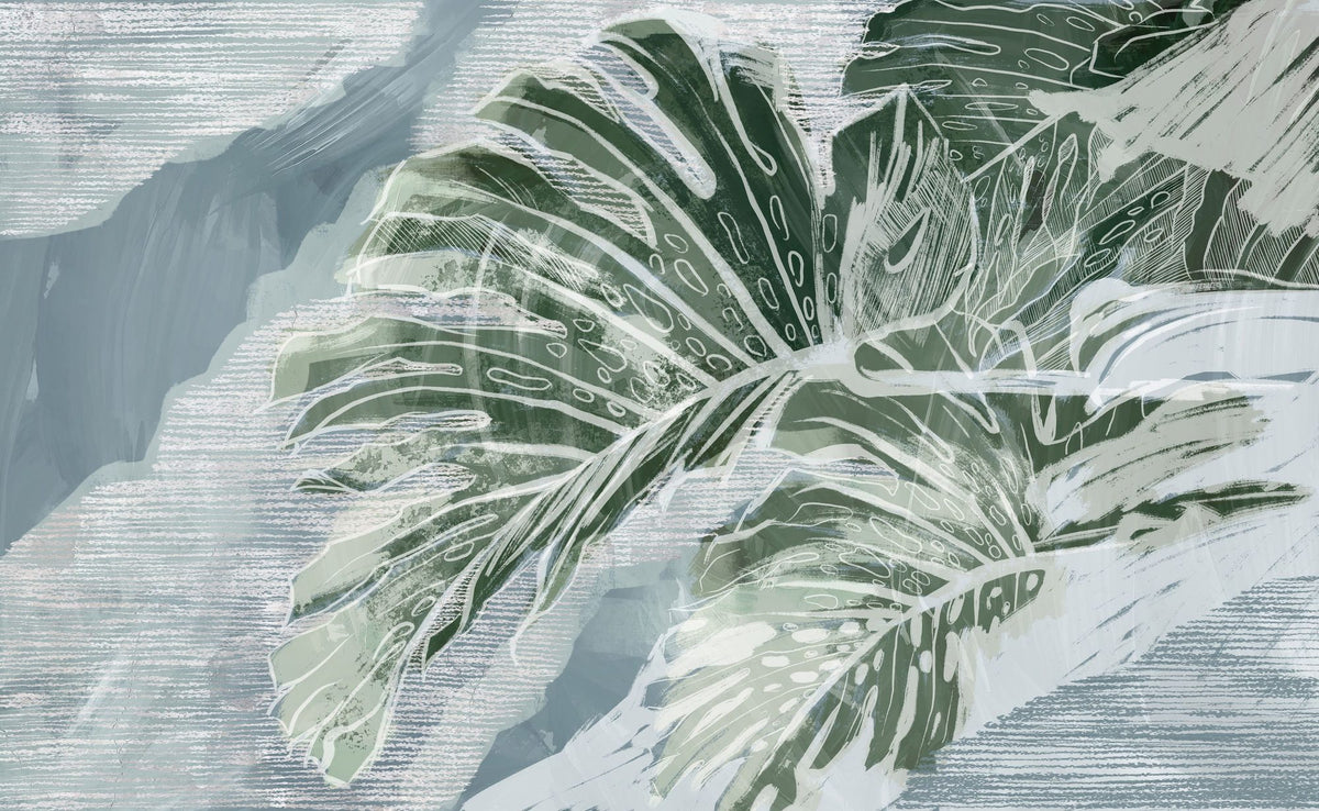 High Grunge Leaves Mural Wallpaper - pure wallpaper artwork