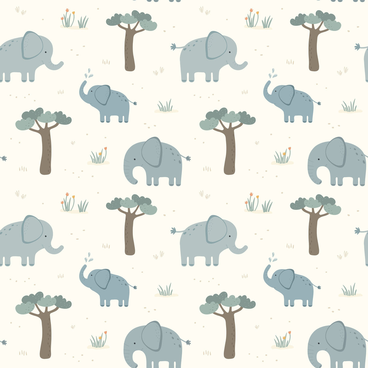 Elephant Meetings Mural Wallpaper - pure wallpaper artwork