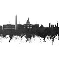 Washington DC Skyline Black & White Mural Wallpaper - pure wallpaper artwork