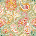 Harvest Paisley Mini Swamp Green Mural Wallpaper - pure wallpaper artwork