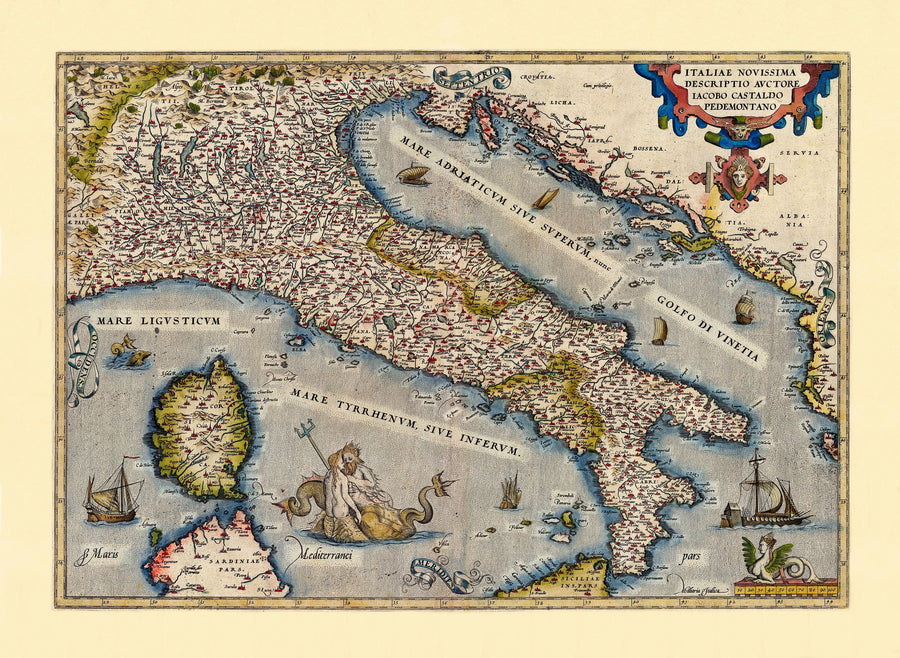 Old Map of Italy, 1570 Mural Wallpaper
