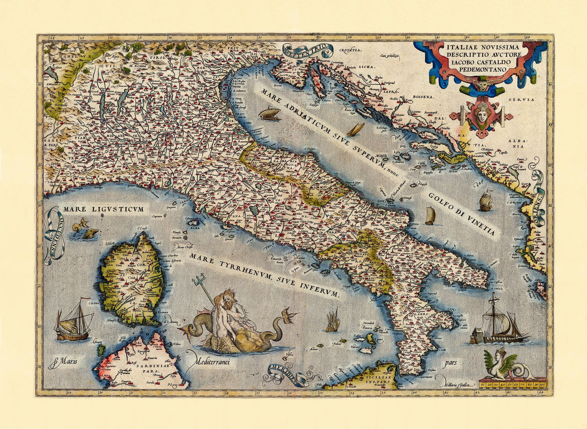 Old Map of Italy, 1570 Mural Wallpaper - pure wallpaper artwork