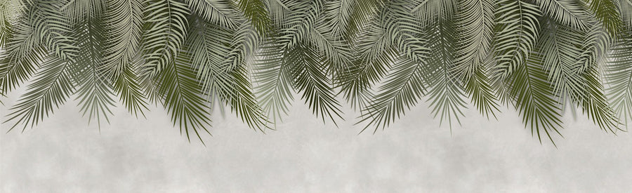 Palm Leaf Wallpaper Mural – Tropical Wall Mural – Palms Around Us - Neutral Tone printable artwork