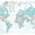 World Map Cities - Ruben Mural Wallpaper - pure wallpaper artwork