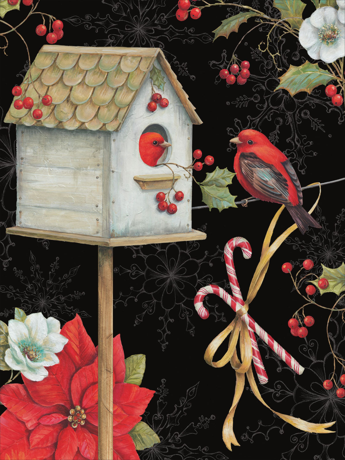 Holiday Wings VI Dark Mural Wallpaper - pure wallpaper artwork