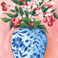 Blooming Cherry Vase Mural Wallpaper - pure wallpaper artwork