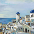 Santorini Strokes Mural Wallpaper - pure wallpaper artwork