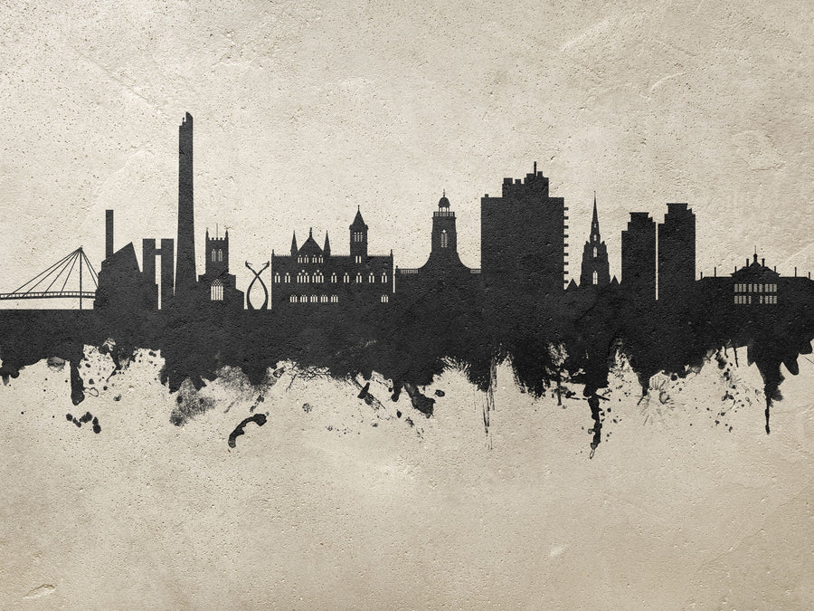 Northampton England Skyline Concrete Mural Wallpaper