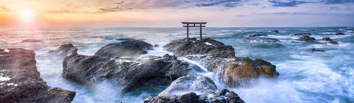 Sunset Shrine Mural Wallpaper - pure wallpaper artwork