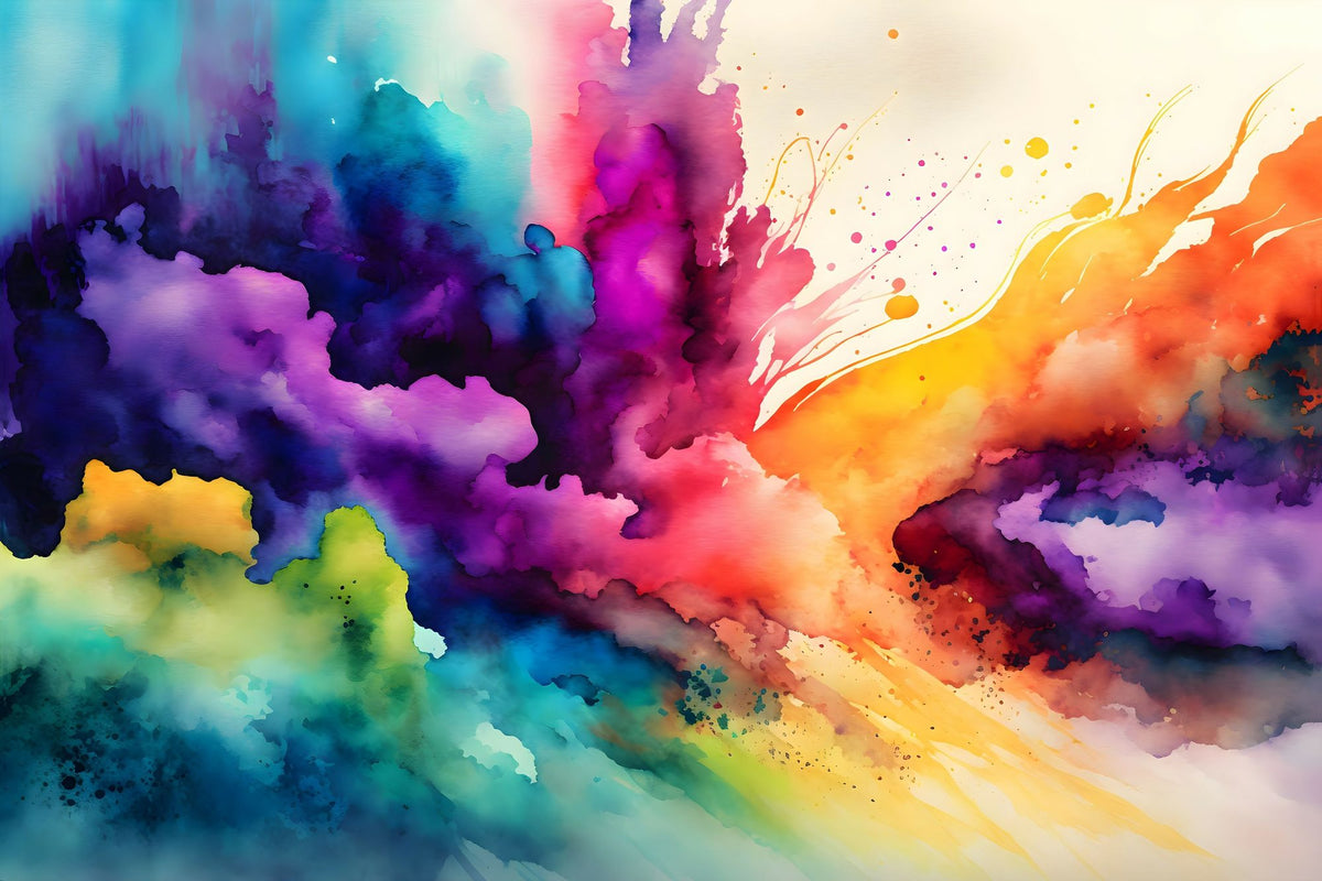 Rainbow Explosion Mural Wallpaper - pure wallpaper artwork