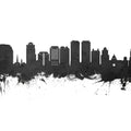 West Palm Beach Florida Skyline Black & White Mural Wallpaper - pure wallpaper artwork