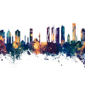 Izmir Turkey Skyline Blue & Bronze Mural Wallpaper - pure wallpaper artwork