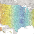 US Map Detailed - Jude Mural Wallpaper - pure wallpaper artwork