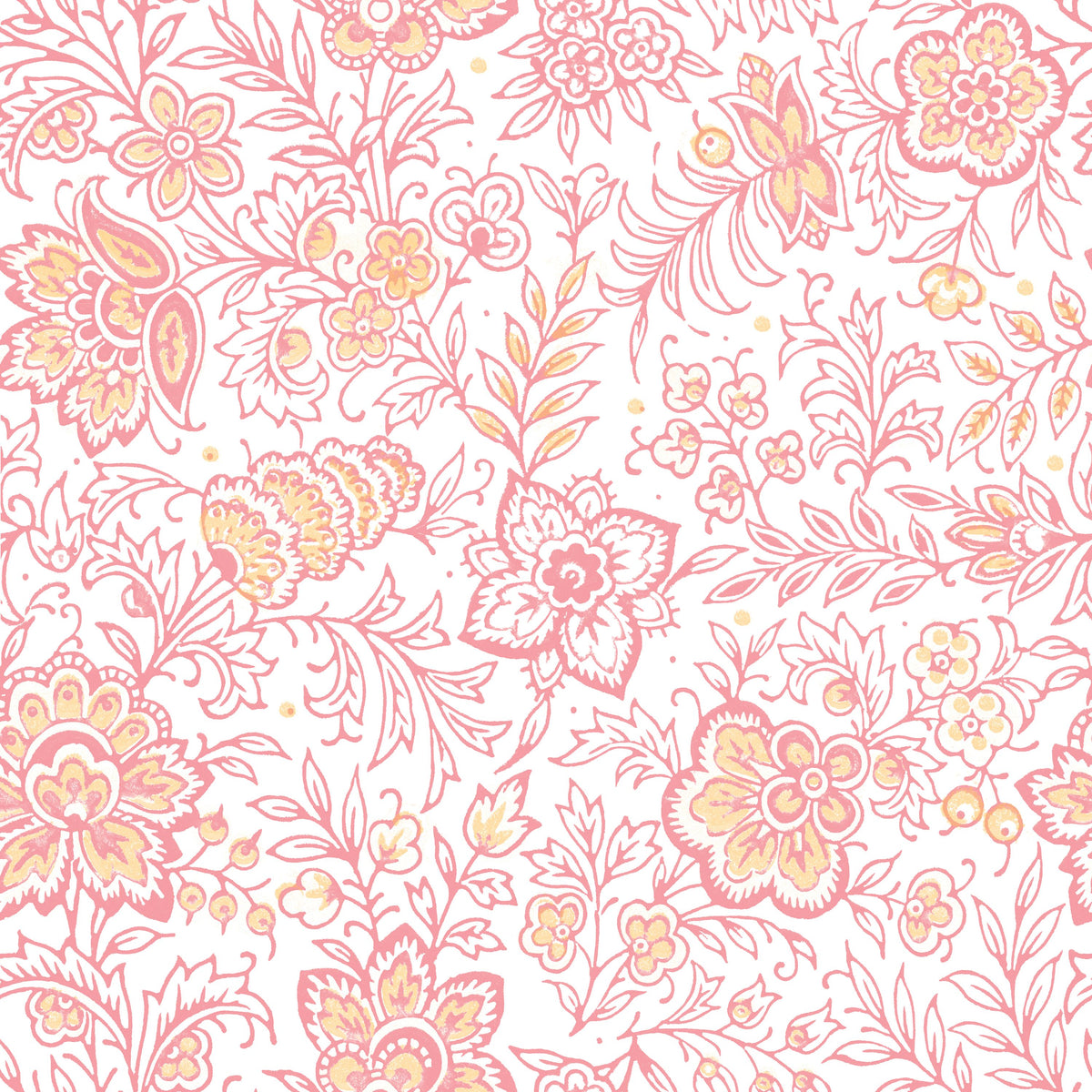Kala Flowers Red on White Mural Wallpaper - pure wallpaper artwork