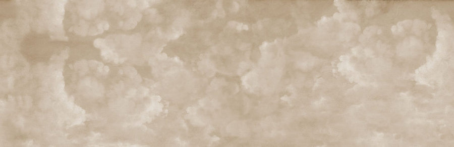 Cloud Wallpaper Mural – Sky Wall Mural – Painted Dreamy Clouds, Sepia printable artwork