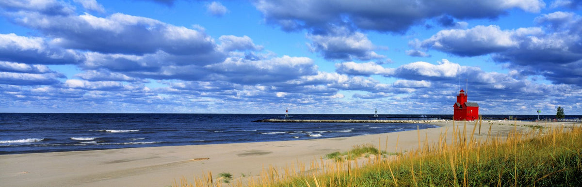 Coastal Lighthouse Haven Mural Wallpaper - pure wallpaper artwork