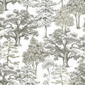 Park Trees, White Mural Wallpaper - pure wallpaper artwork