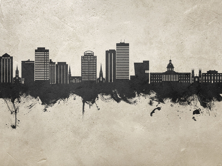 Columbia South Carolina Skyline Concrete Mural Wallpaper