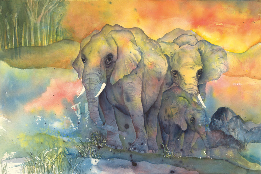 Elephants Mural Wallpaper
