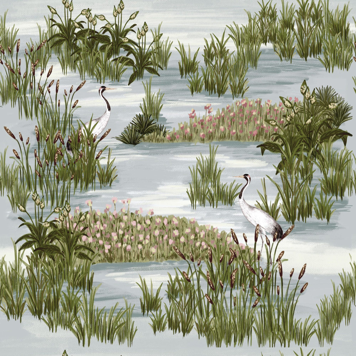 Heron Lake Mural Wallpaper - pure wallpaper artwork