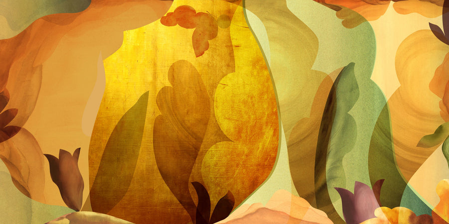 Abstract Fun, Yellows Mural Wallpaper