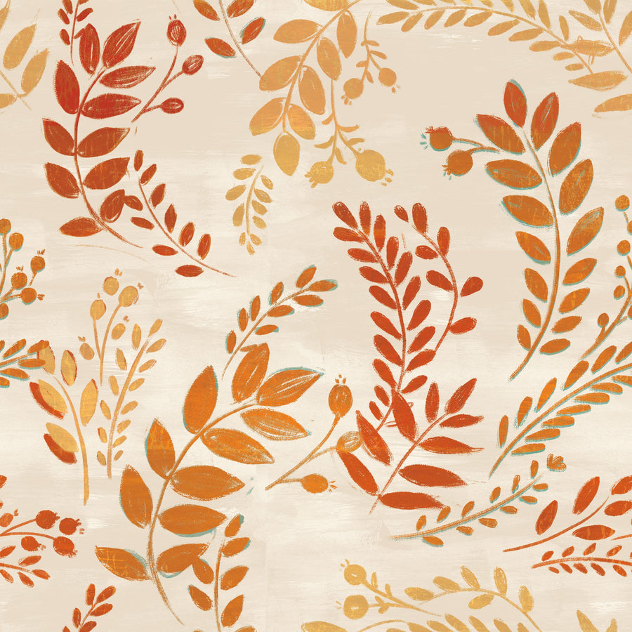 Harvest Sprig Brown Mural Wallpaper