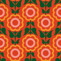 Retro Bold Blooms Mural Wallpaper - pure wallpaper artwork