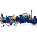 Stratford-upon-Avon England Skyline Blue & Bronze Mural Wallpaper - pure wallpaper artwork