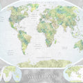 World Map Atlas Green Mural Wallpaper - pure wallpaper artwork