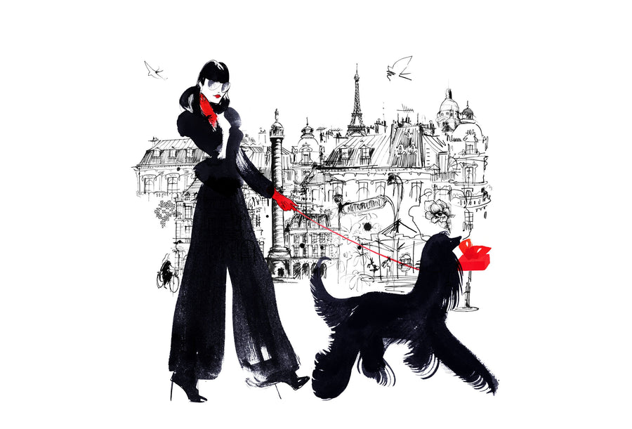Walking in Paris Mural Wallpaper