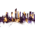 Kuwait City Skyline Purple & Gold Mural Wallpaper - pure wallpaper artwork