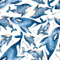 Whale Swim Mural Wallpaper - pure wallpaper artwork