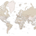 World Map Cities - Louie Mural Wallpaper - pure wallpaper artwork