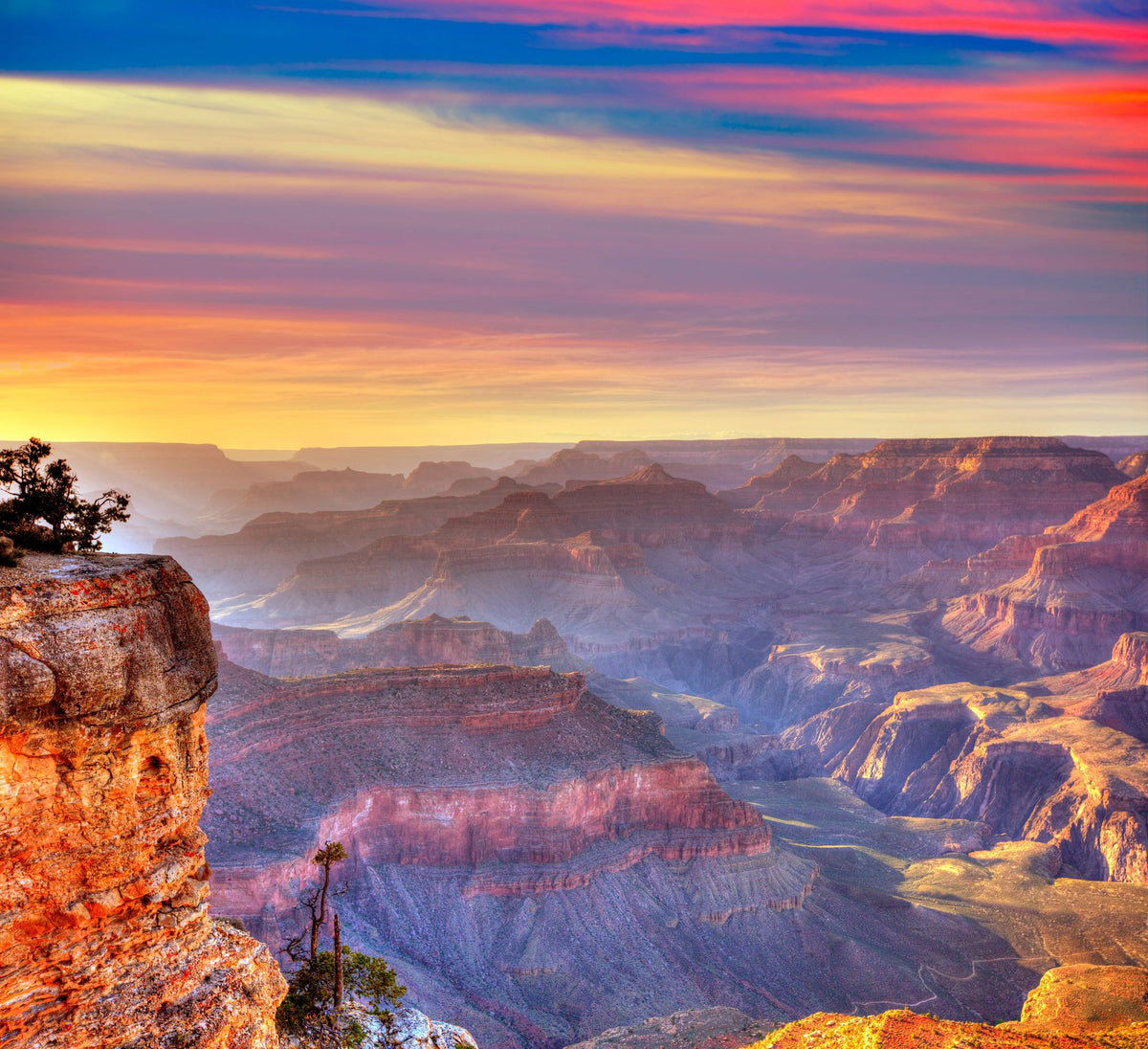 Grand Canyon Sunset Colors Mural Wallpaper - pure wallpaper artwork