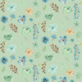 Flutterby Flowers Mint Mural Wallpaper - pure wallpaper artwork