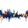 Würzburg Germany Skyline Blue & Bronze Mural Wallpaper - pure wallpaper artwork