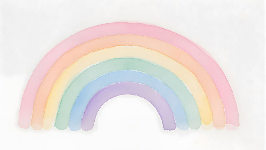 Rainbow Wallpaper Mural – Colorful Kids Wall Mural – Gentle Rainbow printable artwork