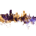 Miami Florida Skyline Purple & Gold Mural Wallpaper - pure wallpaper artwork