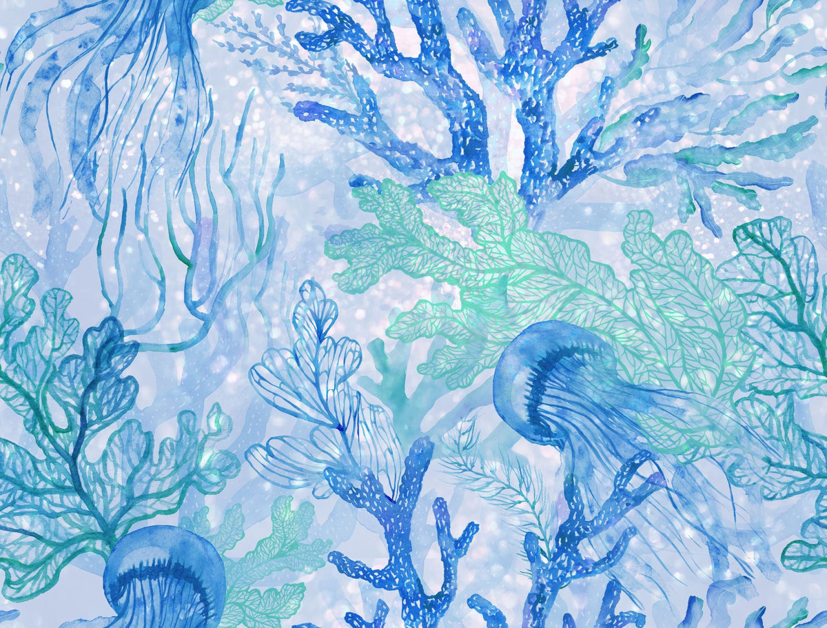 Jellyfish Garden Mural Wallpaper - pure wallpaper artwork