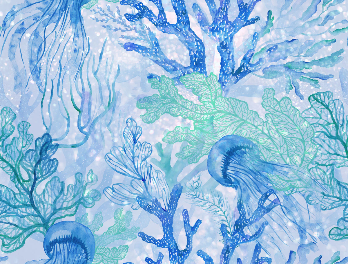Jellyfish Garden Mural Wallpaper - pure wallpaper artwork