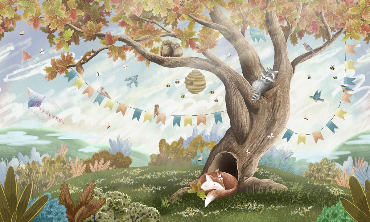 Oak Hill Slumber, October Mural Wallpaper - pure wallpaper artwork