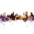 Ottowa Canada Skyline Purple & Gold Mural Wallpaper - pure wallpaper artwork