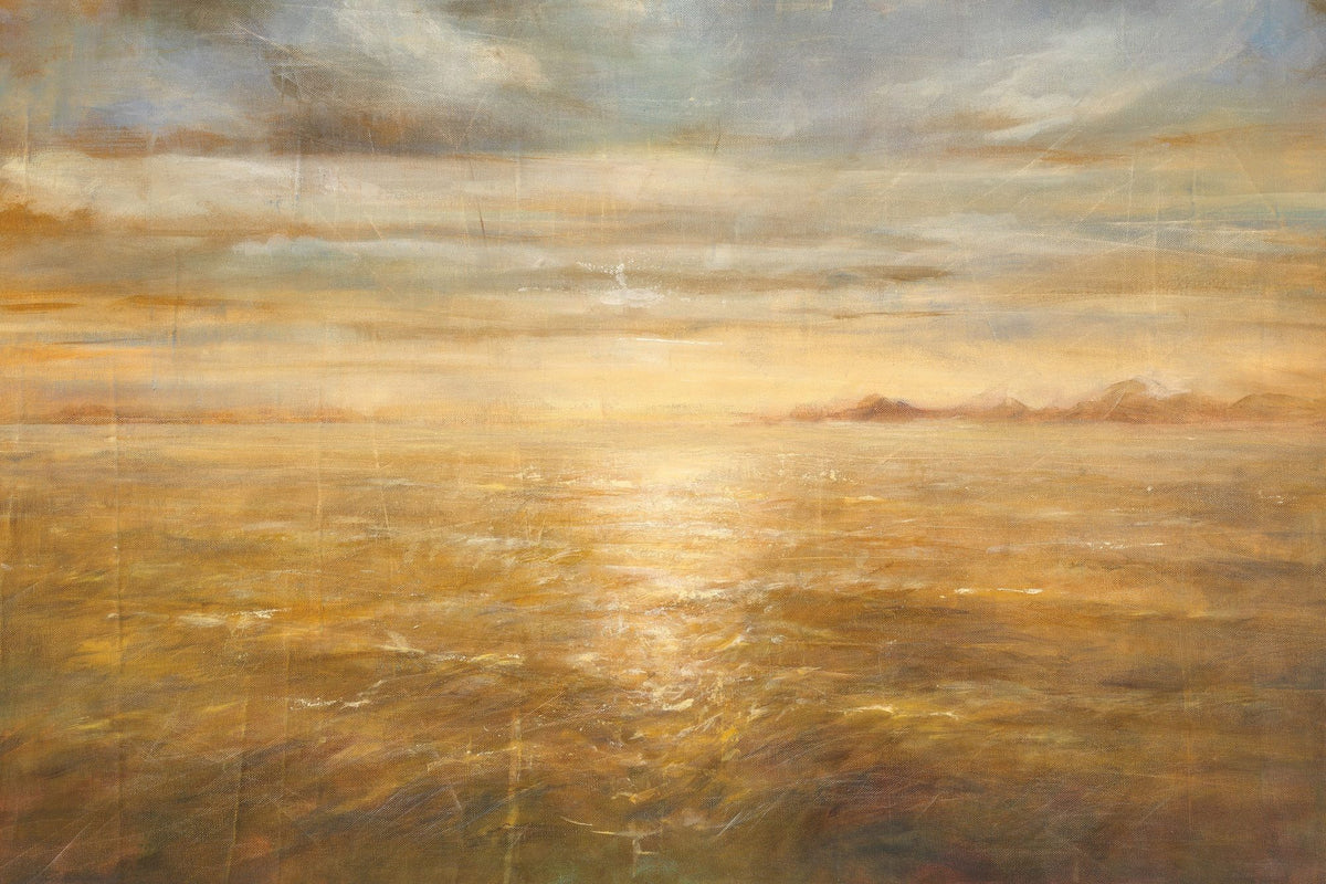Serene Sea I Gold Mural Wallpaper - pure wallpaper artwork